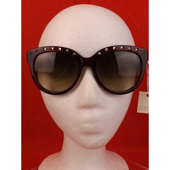 NWT VALENTINO ROCKSTUDS V677S DARK HAVANA STUDDED PLASTIC FRAME SUNGLASSES ITALY main image 7